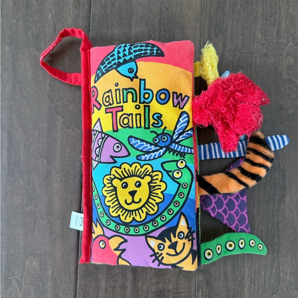 Jellycat Rainbow tails crinkle book EUC